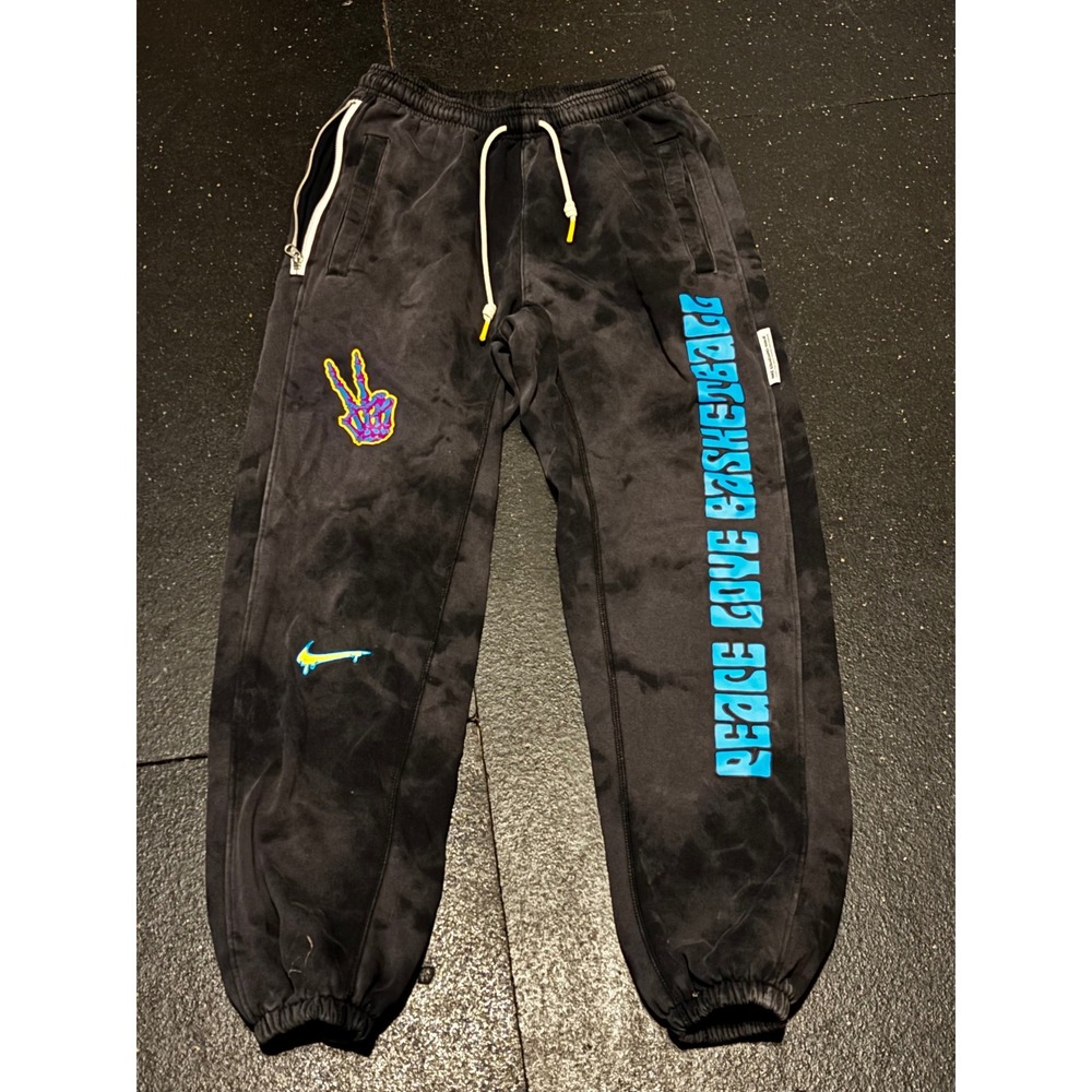 Nike Peace Love Basketball Dri-FIT Tie Dye Sweatpants Mens Small Black Joggers